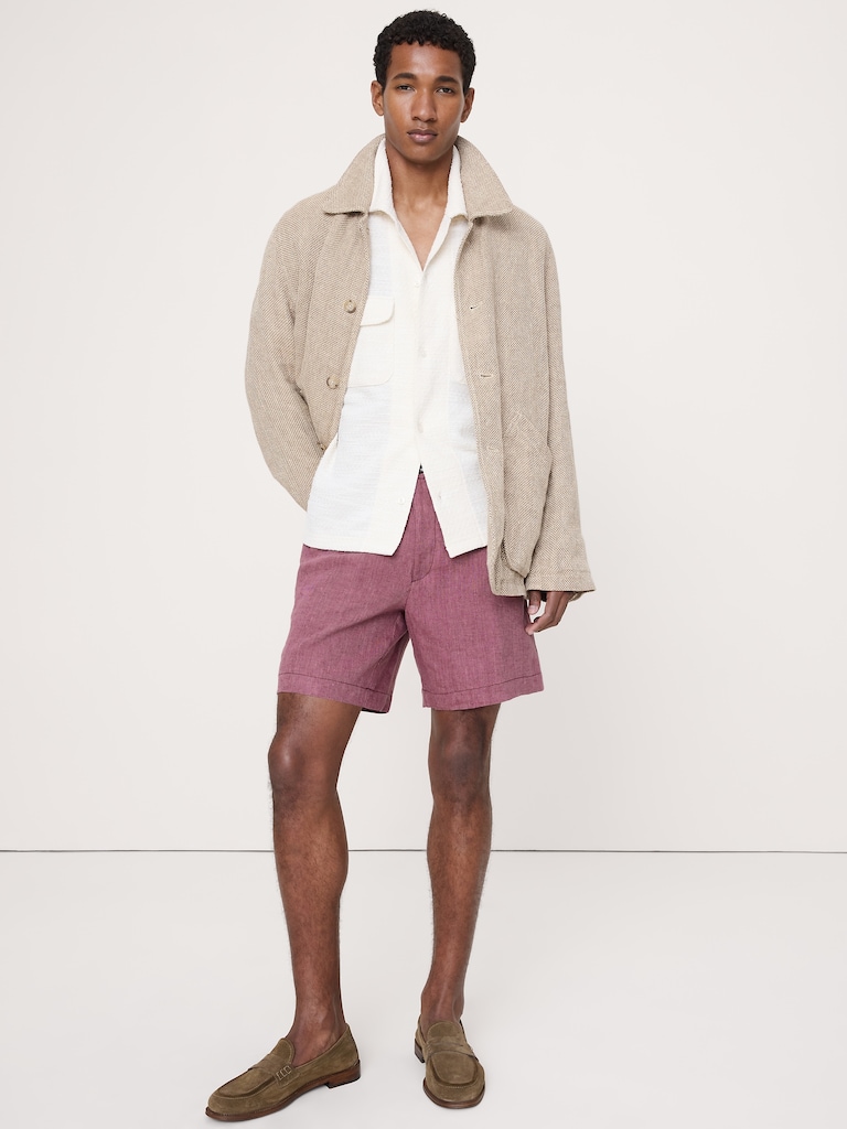 7" Linen Pull-On Short