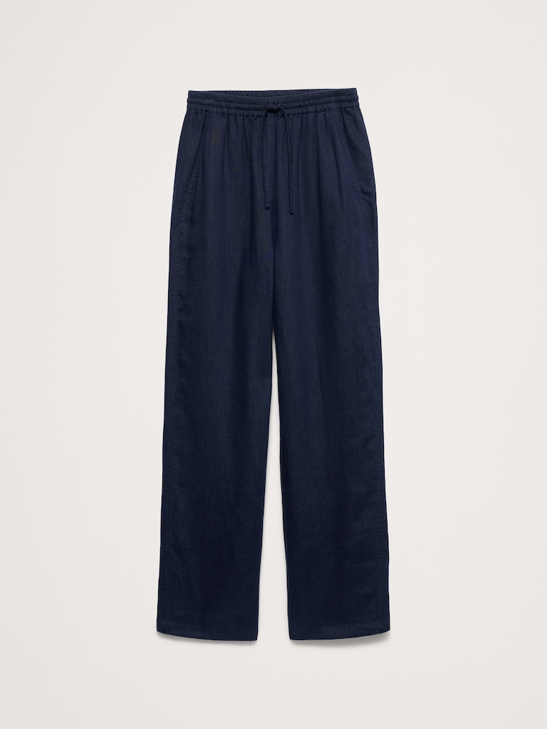 The Getaway Straight-Leg Pull-On Pant in Linen