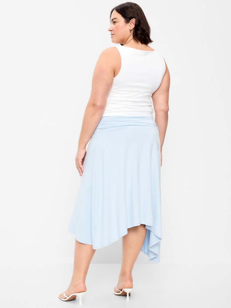 Asymmetrical Draped Midi Skirt