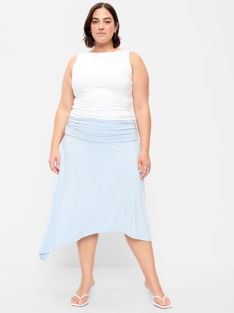 Asymmetrical Draped Midi Skirt