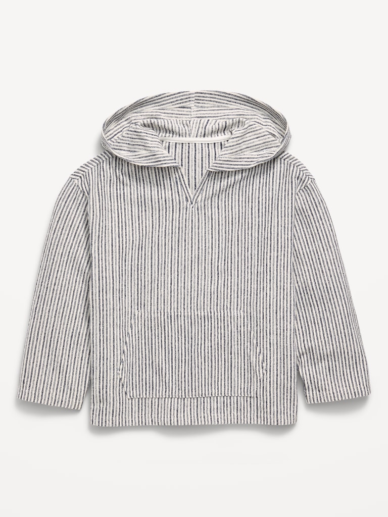 Oversized Heavyweight Terry Striped Hoodie for Boys