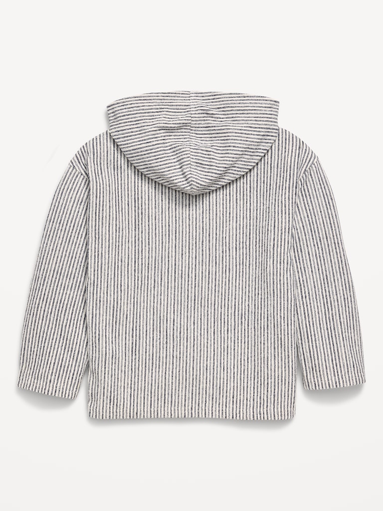 Oversized Heavyweight Terry Striped Hoodie for Boys