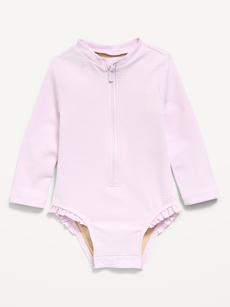Long-Sleeve Rashguard Swim One-Piece for Baby