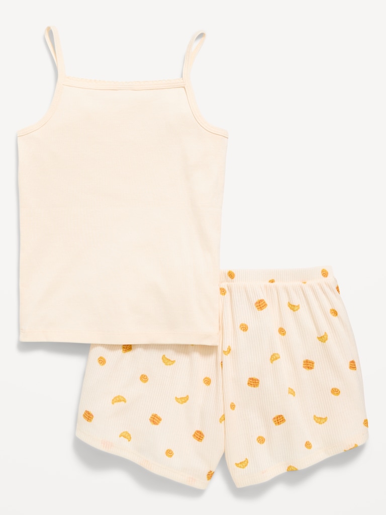Pyjama rayé avec camisole et short pour fille