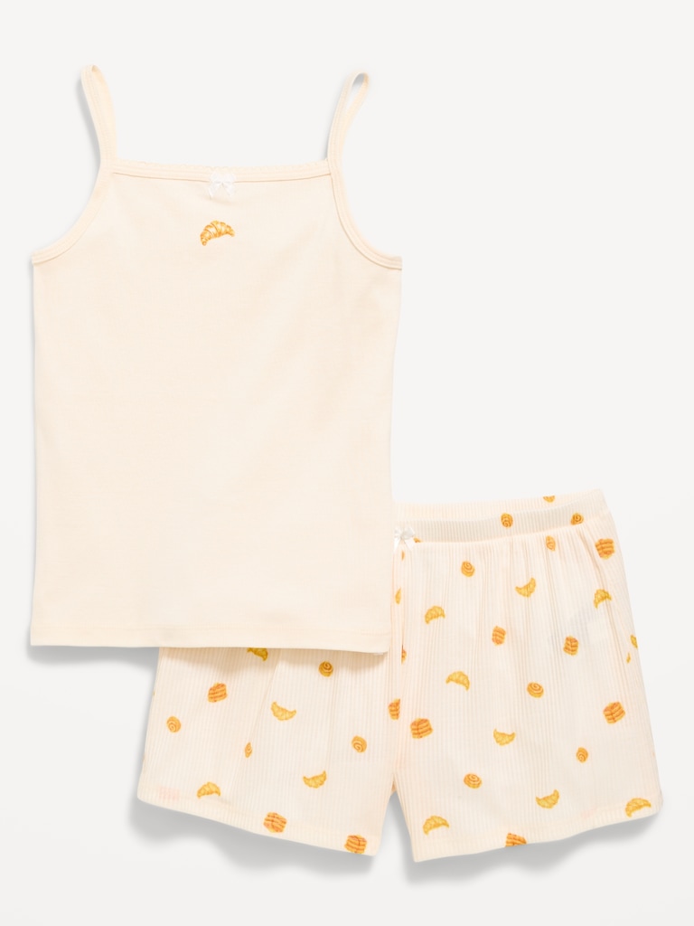 Pyjama rayé avec camisole et short pour fille