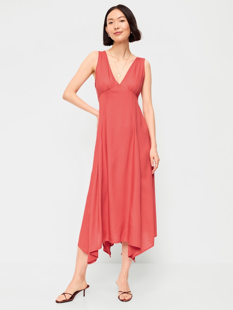 Handkerchief Hem Midi Dress