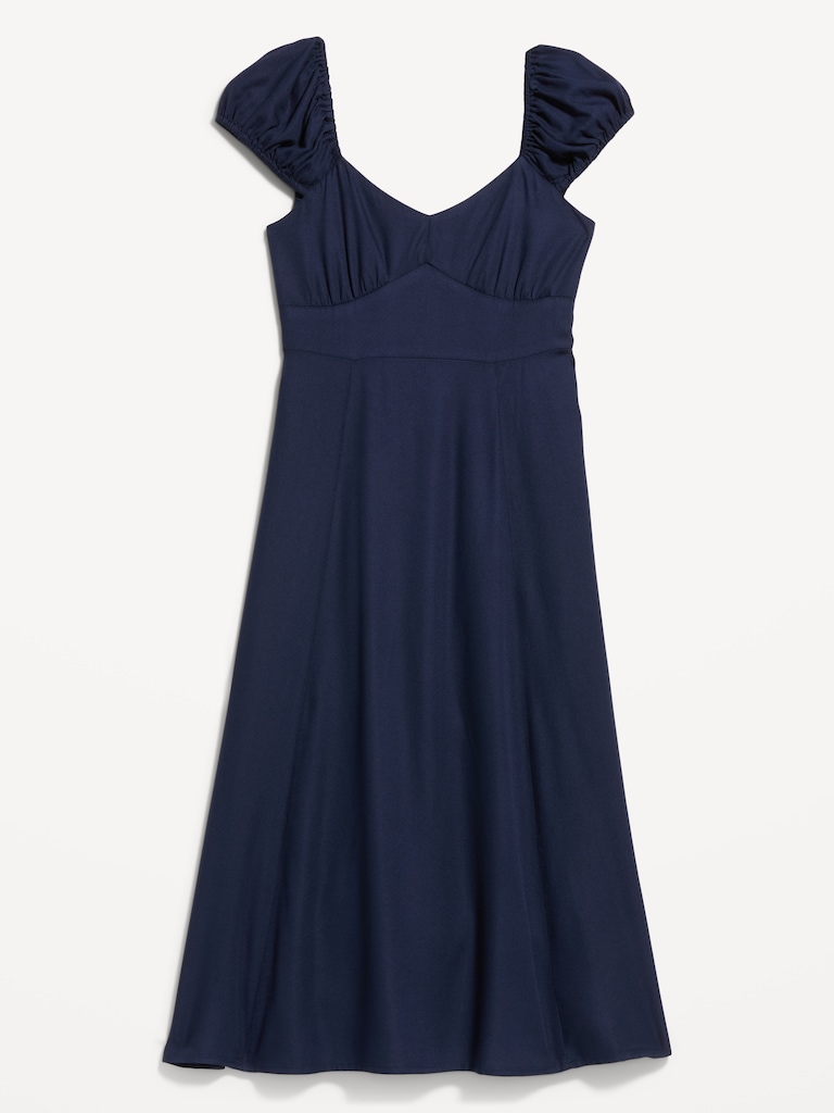 Short-Sleeve Fit & Flare Midi Dress