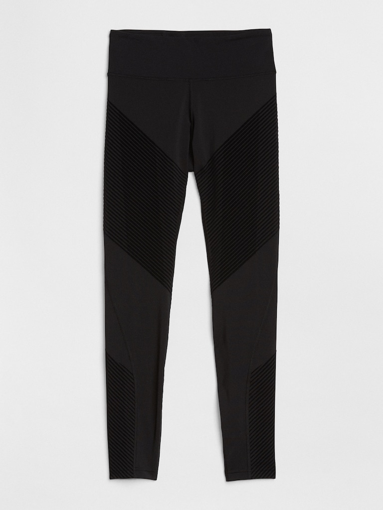 GapFit High Rise Textured Stripe Leggings in Sculpt Compression