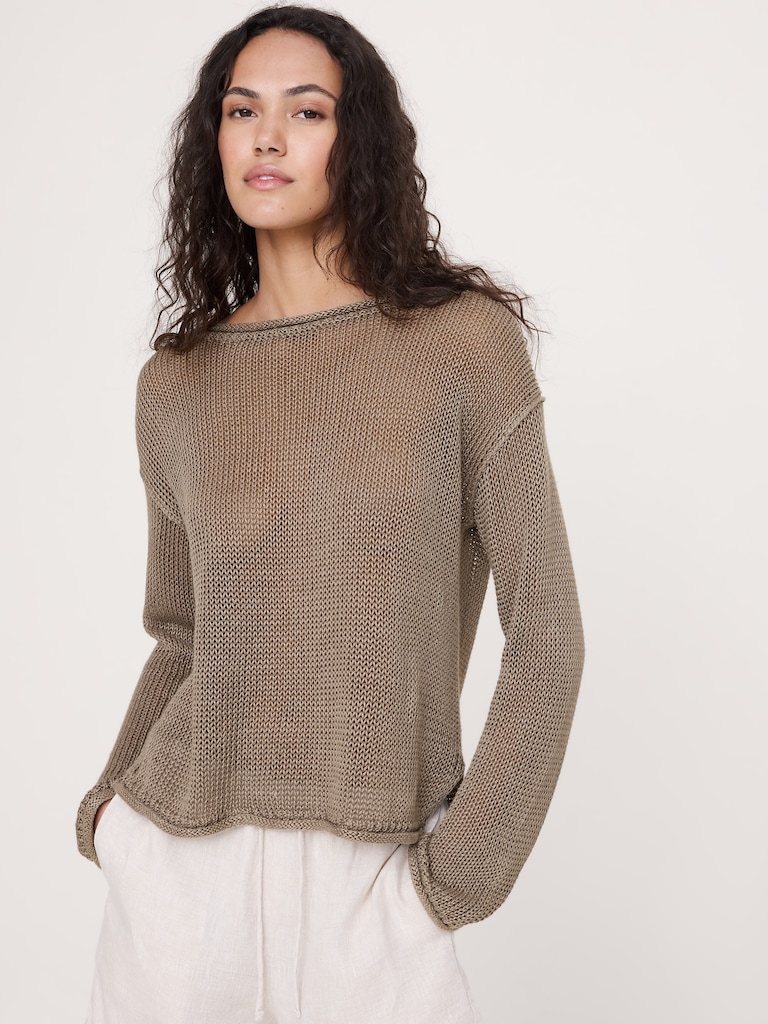 Heirloom Linen Boatneck Sweater