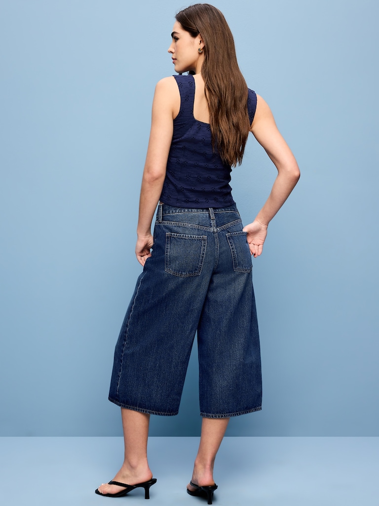 Mid-Rise Baggy Cropped Jeans
