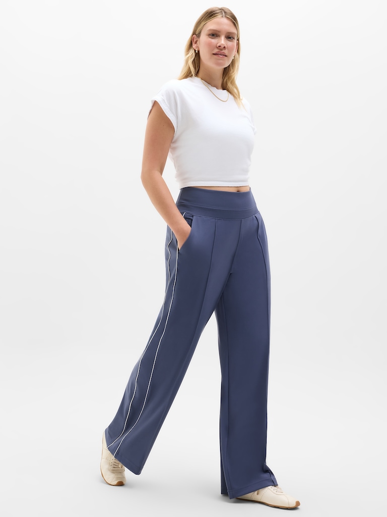 Venice High Rise Track Stripe Wide Leg Pant