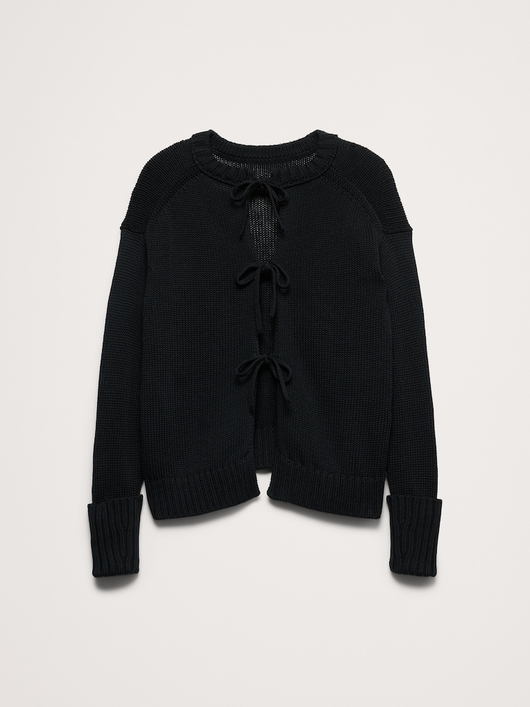 Cotton Tie-Back Sweater