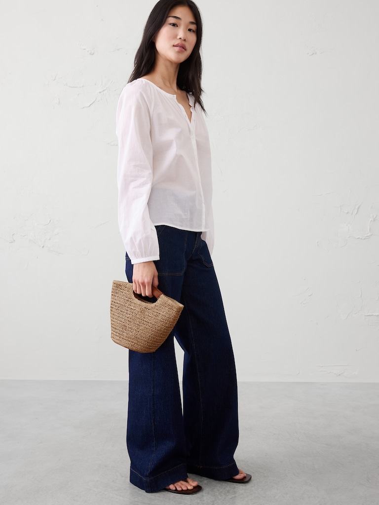 Straw Mini Bucket Crossbody