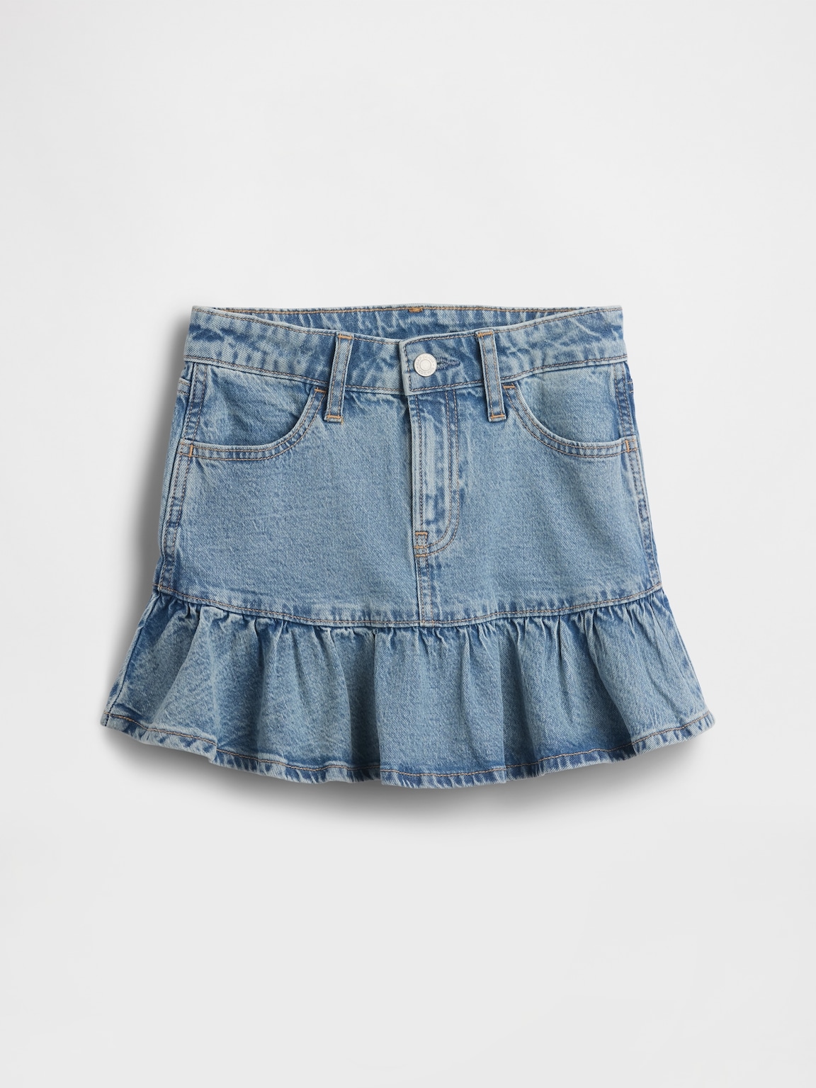 Kids Denim Ruffle Skirt