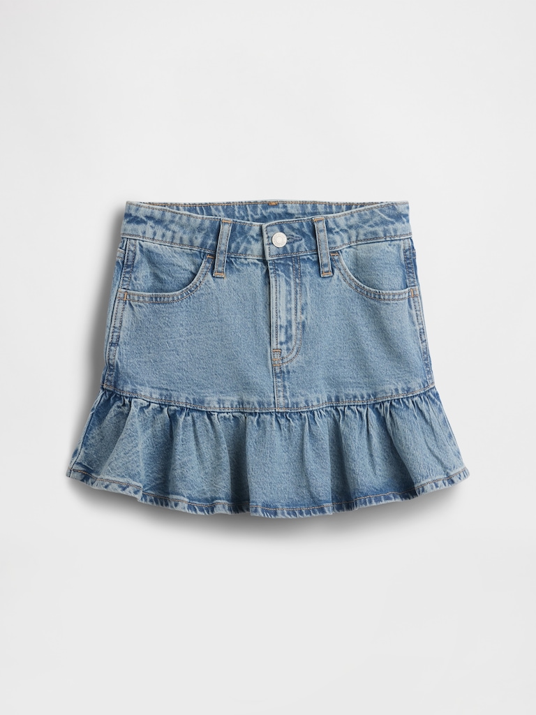 Kids Denim Ruffle Skirt