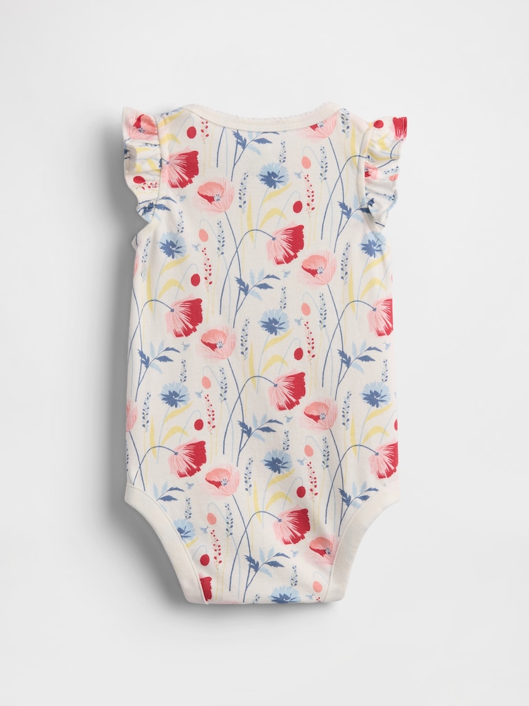 Baby First Favorites Organic Cotton Flutter-Sleeve Bodysuit