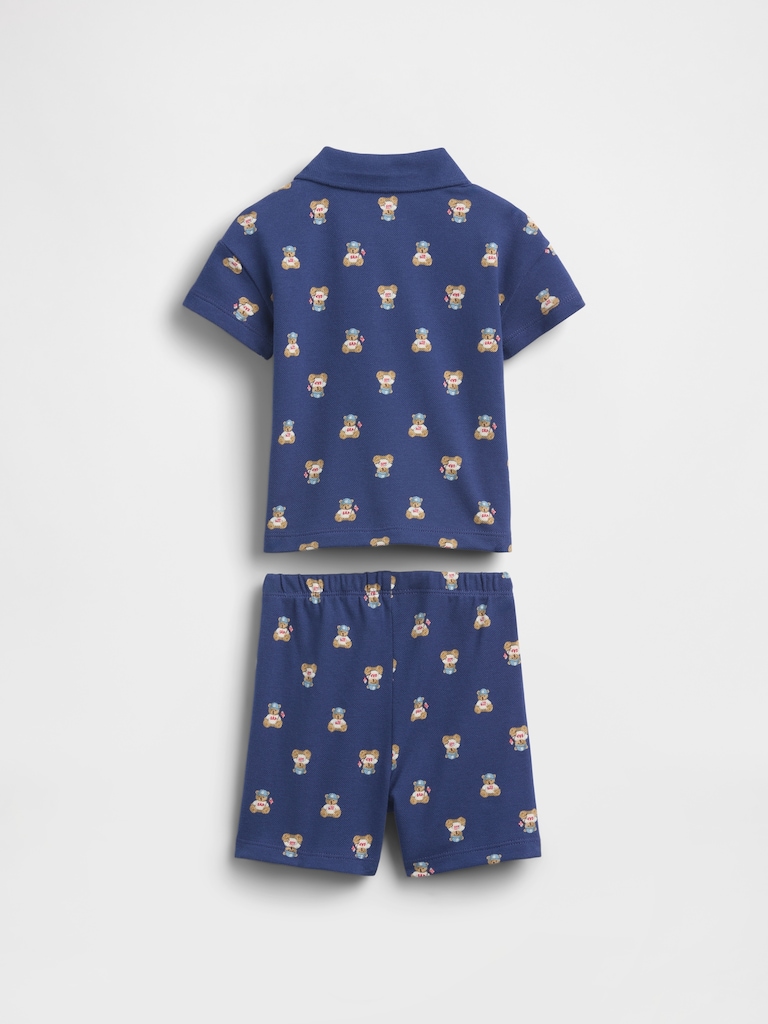 Baby Brannan Bear Pique Polo Outfit Set