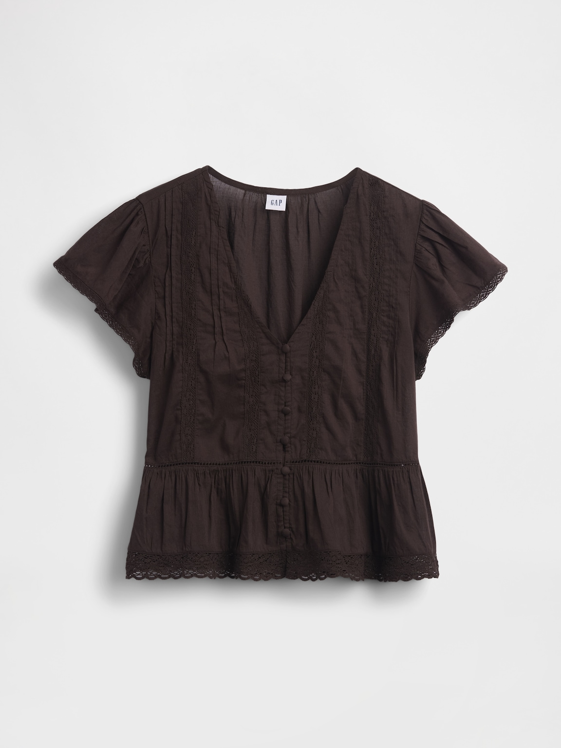 Lace Voile Peplum Crop Top