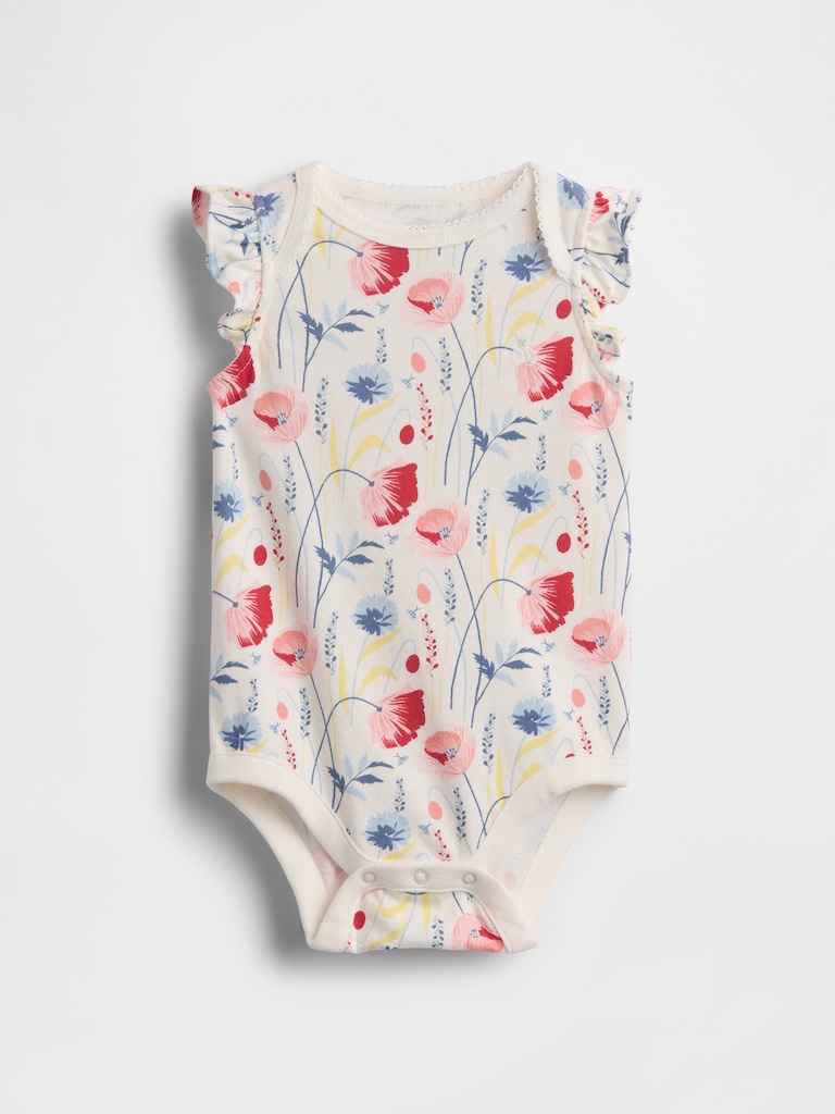 Baby First Favorites Organic Cotton Flutter-Sleeve Bodysuit
