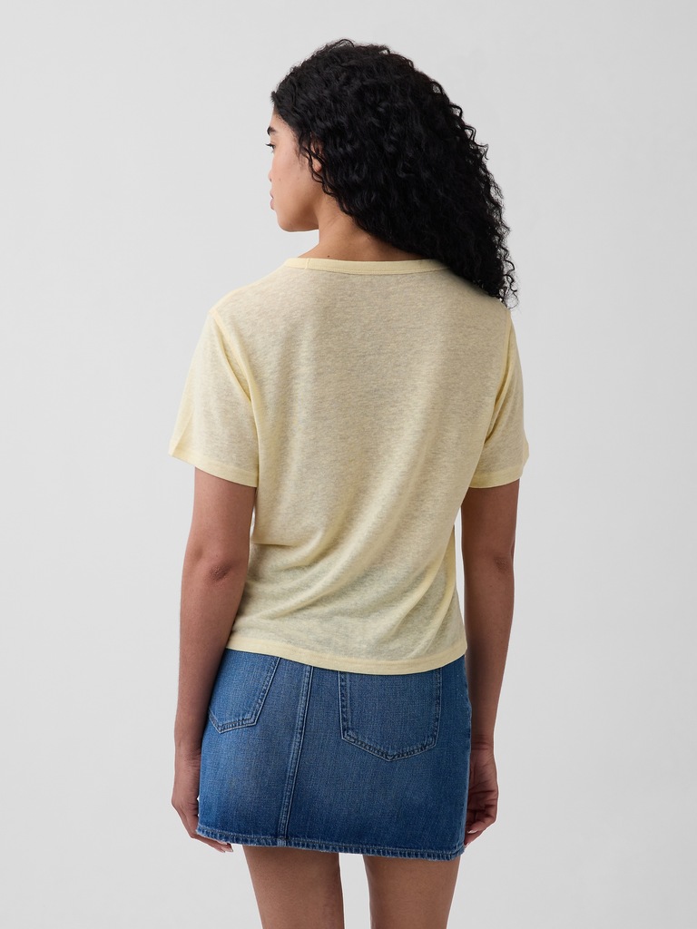 Linen-Blend Relaxed T-Shirt