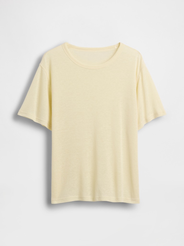 Linen-Blend Relaxed T-Shirt