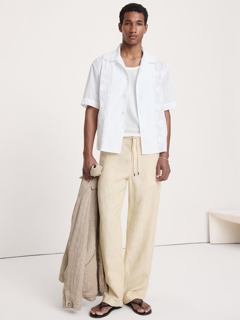 Relaxed-Fit Embroidered Cotton Resort Shirt