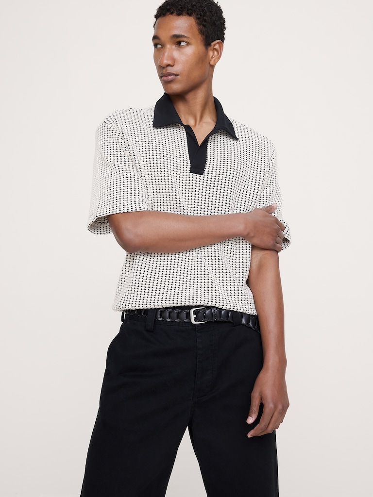 Relaxed-Fit Waffle-Knit Polo