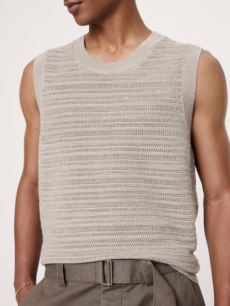 Cotton-Linen Mesh Tank