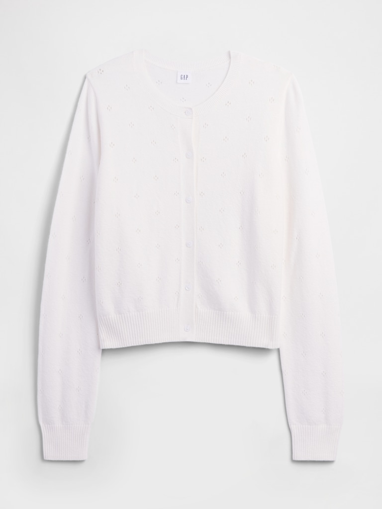 CashSoft Pointelle Cardigan