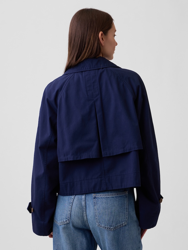 Relaxed Cropped Trench Coat