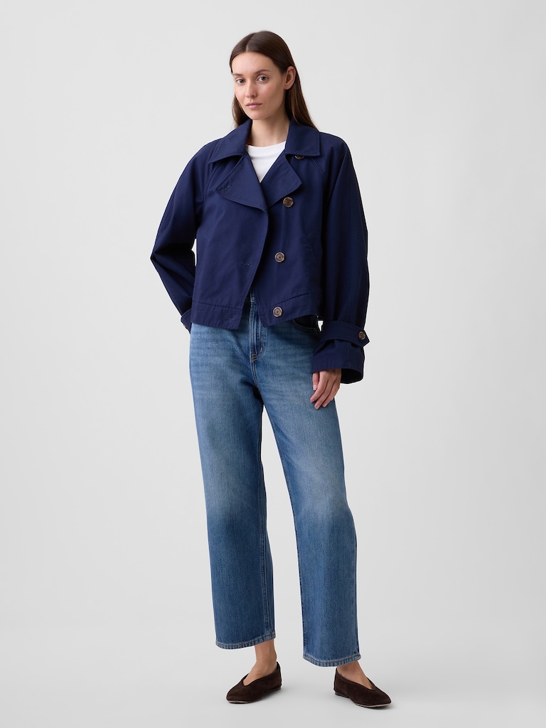 Relaxed Cropped Trench Coat