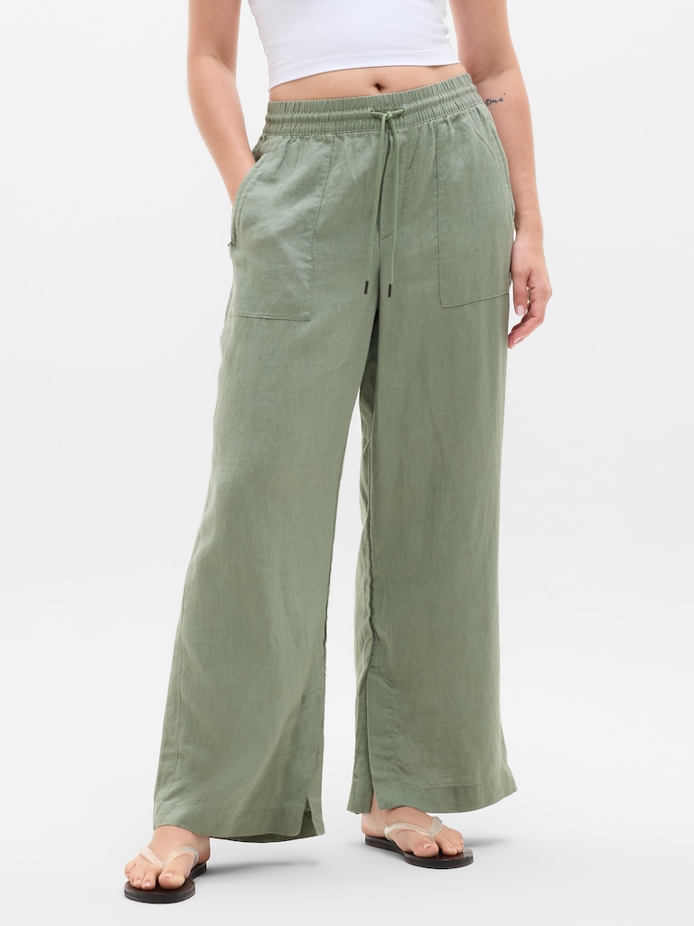 Retreat Linen High Rise Wide Leg Pant