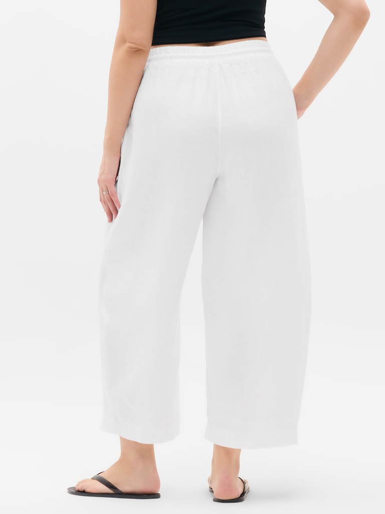 Retreat Linen Easy Barrel Crop Pant