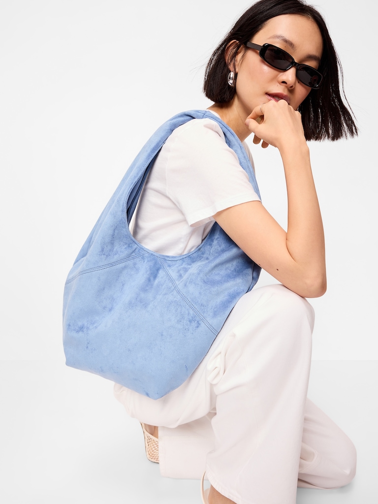 Oversized Suede Hobo Bag