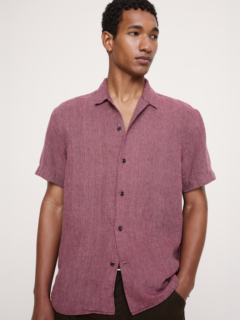 Standard-Fit Midweight Linen Resort Shirt