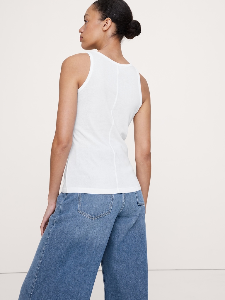 Airy Cotton Snap-Front Tank