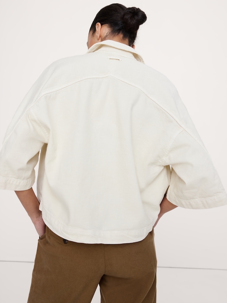 Boxy Crop Denim Shirt