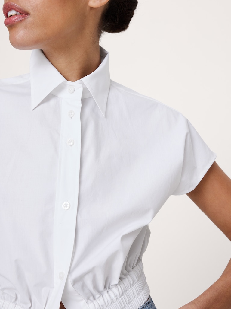 Cotton Poplin Super-Cropped Shirt