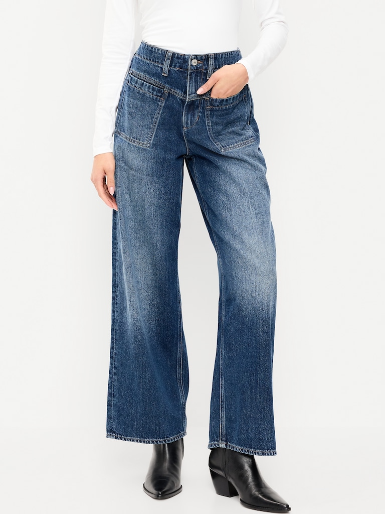 High-Waisted Baggy Wide-Leg Jeans