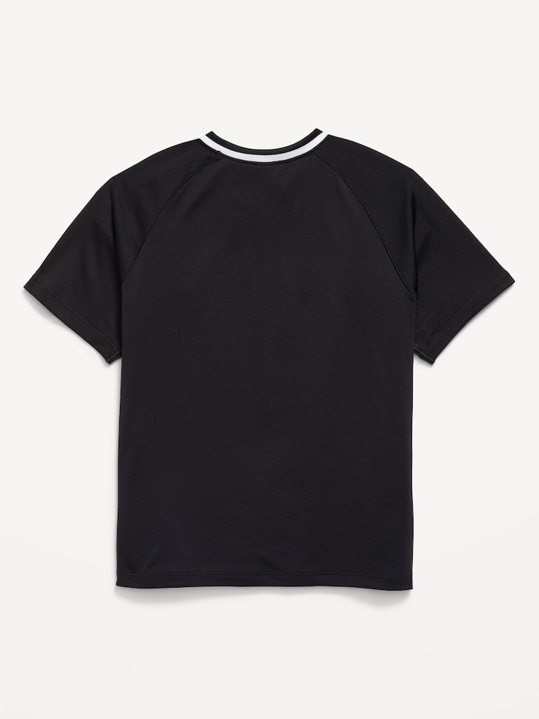 Short-Sleeve Textured Mesh Performance T-Shirt for Boys