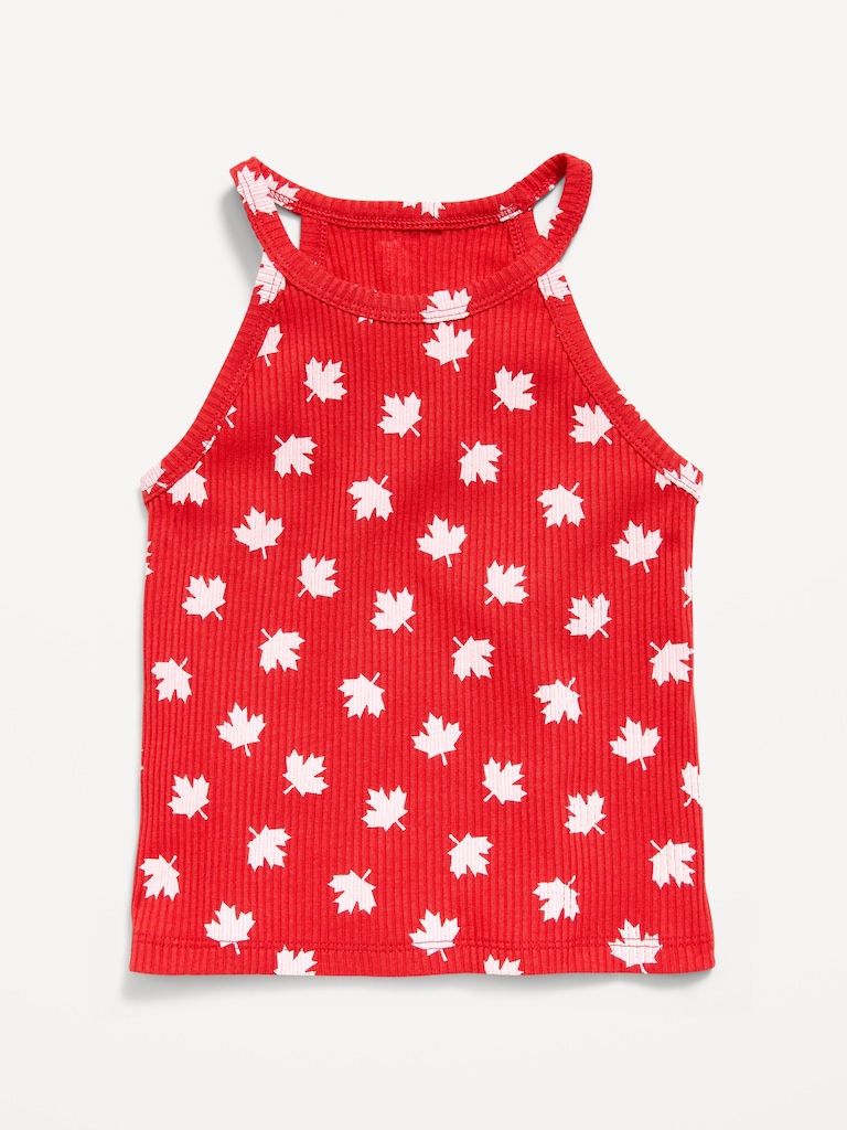 Fitted Ribbed Halter Tank Top for Toddler Girls