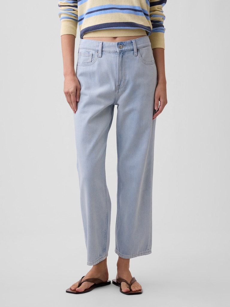 Low Slung SuperSoft Relaxed Straight Crop Jeans