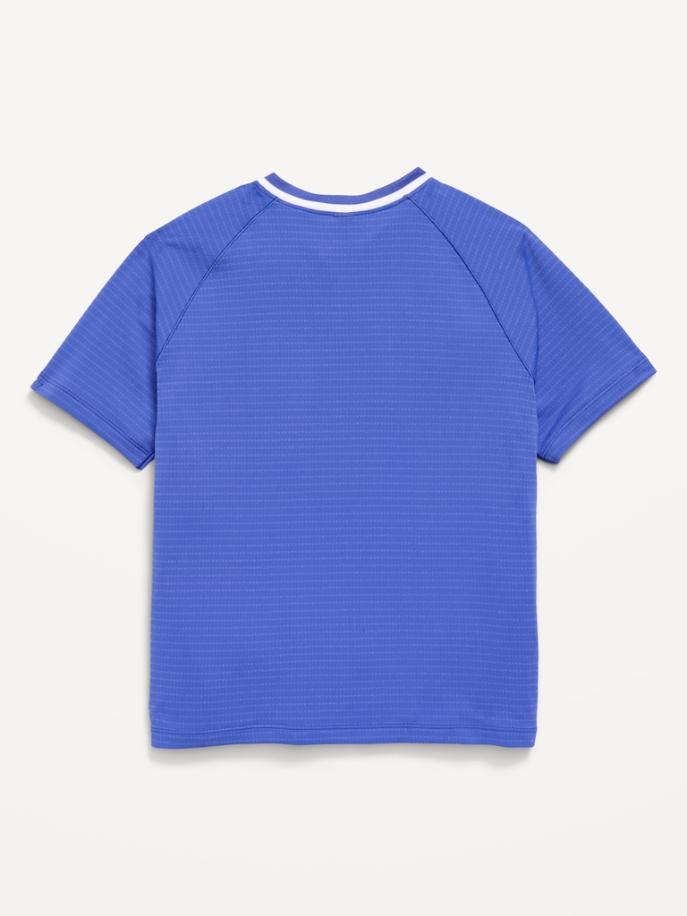 Short-Sleeve Textured Mesh Performance T-Shirt for Boys