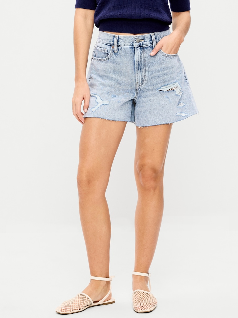 High-Waisted OG Jean Cut-Off Shorts -- 4-inch inseam