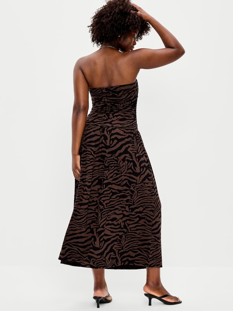 Fit & Flare Drop-Waist Maxi Tube Dress