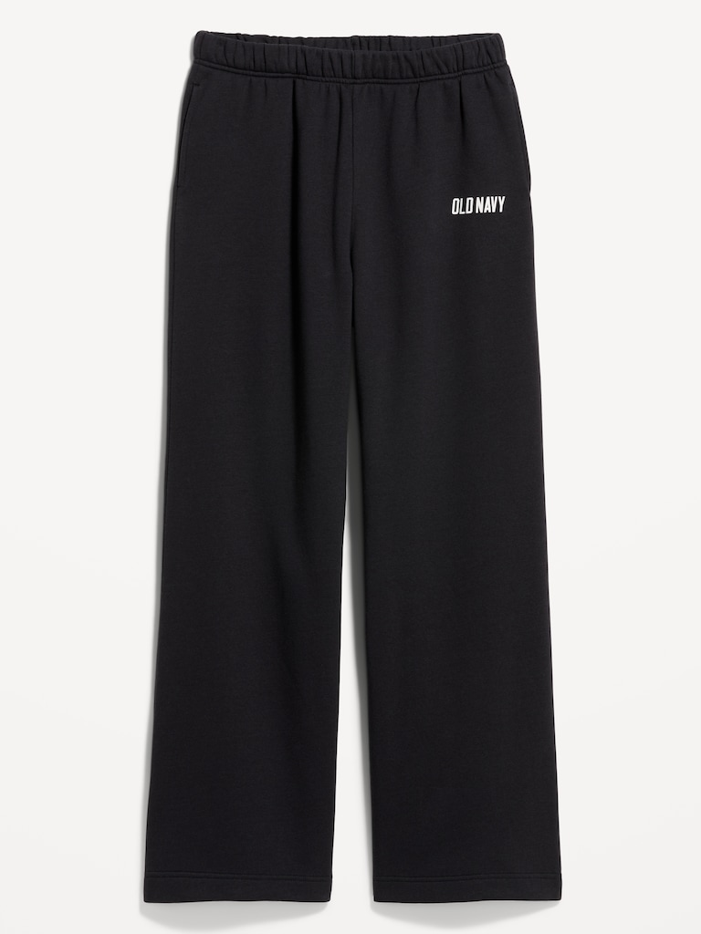 High-Waisted Fleece Wide-Leg Sweatpants
