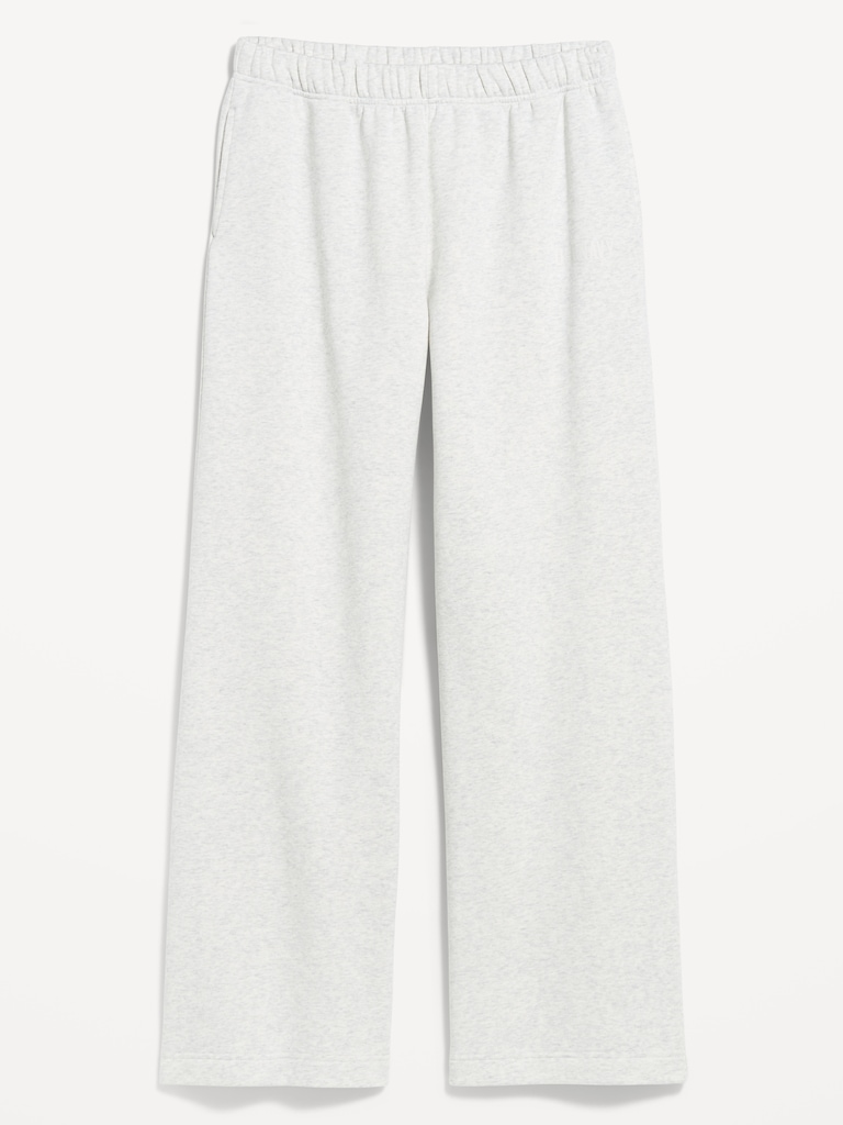 High-Waisted Fleece Wide-Leg Sweatpants