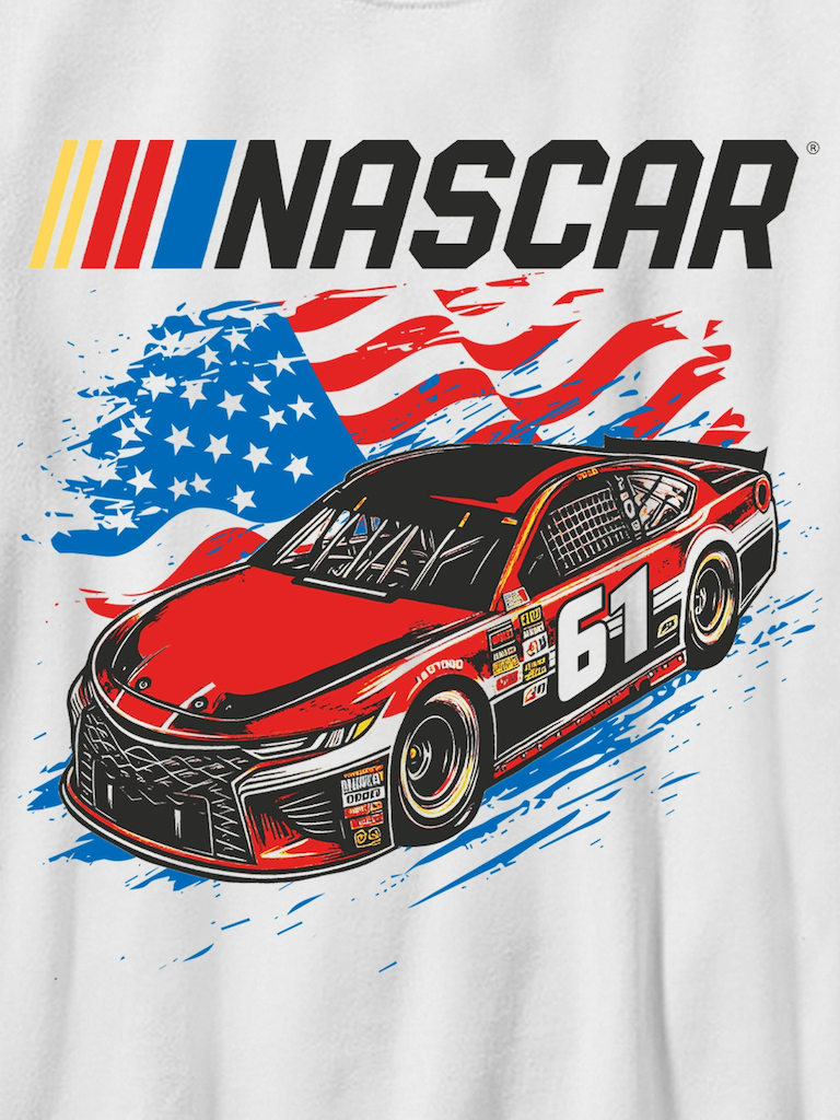 Nascar Flag Racer Graphic T-Shirt for Boys