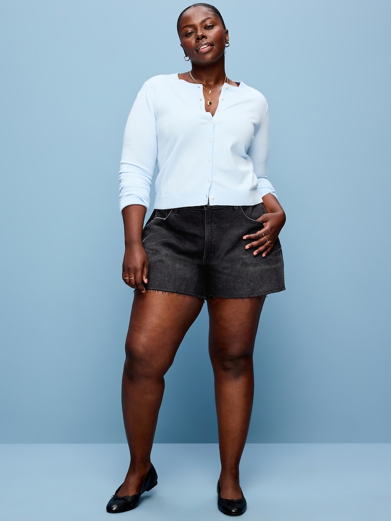 Curvy High-Waisted OG Jean Cut-Off Shorts -- 4-inch inseam