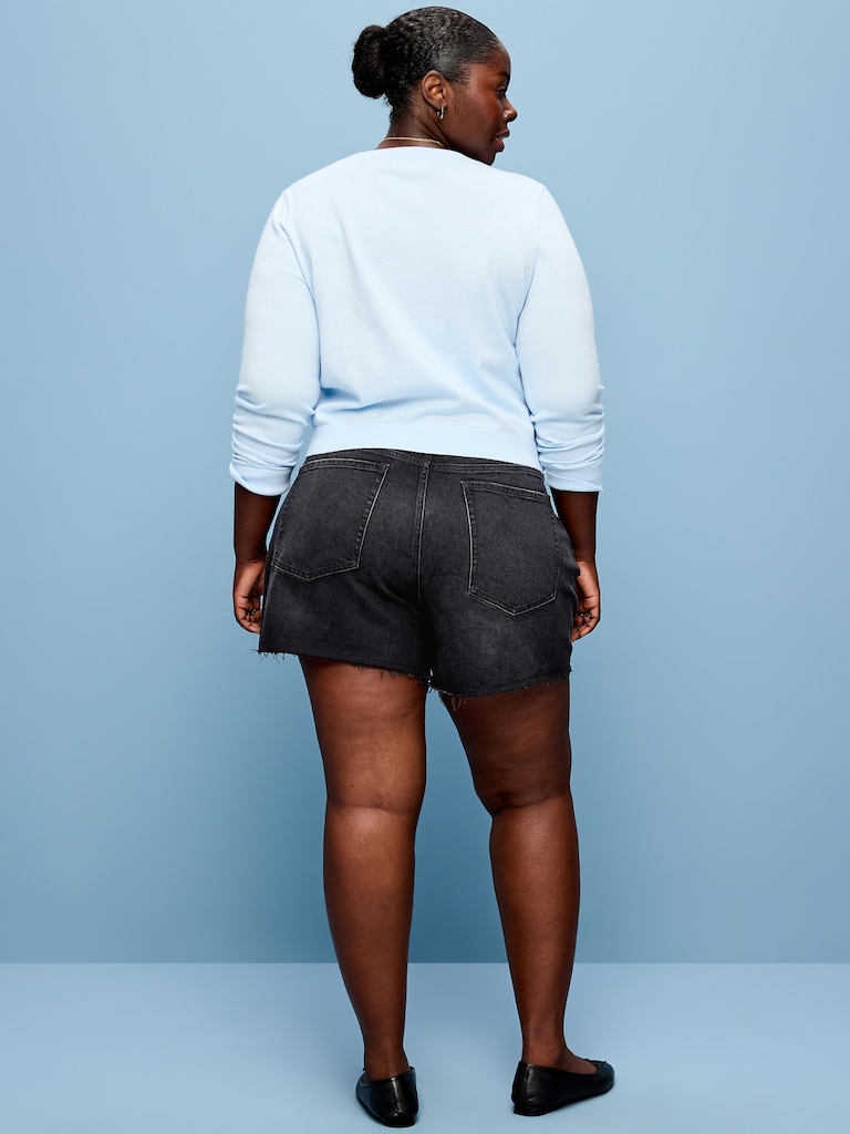 Curvy High-Waisted OG Jean Cut-Off Shorts -- 4-inch inseam